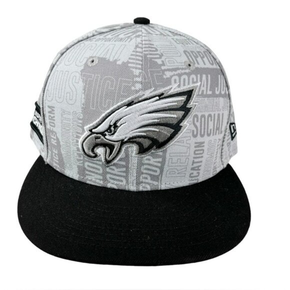 Philadelphia Eagles New Era 2023 Inspire Change 9Fifty Snapback Hat Gray M/L - Picture 1 of 3